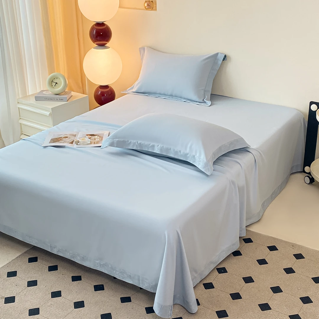 夏季竹纤维凉席三件套可机洗床单枕套软席子可折叠纯色空调席