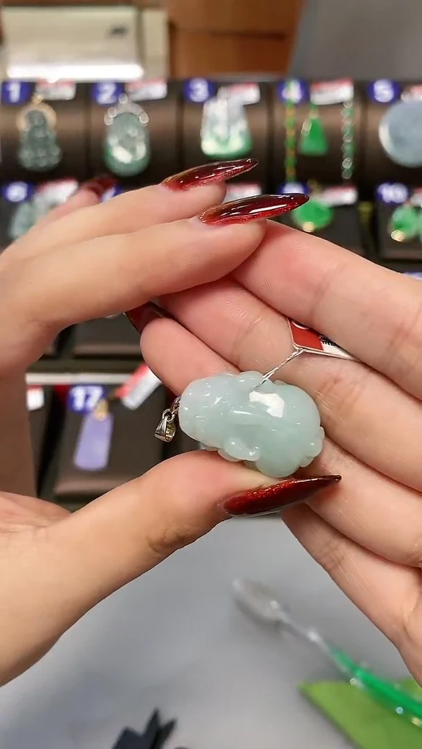 【闪购商品】翡翠颈饰银S925镶嵌天然翡翠    貔貅