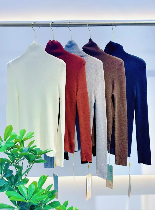 薇V专享福利 低领高领百搭必入款羊毛长袖针织衫半高领修身