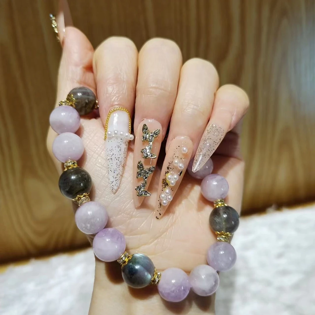 【桃禧玺】熏衣紫月光石水晶手串