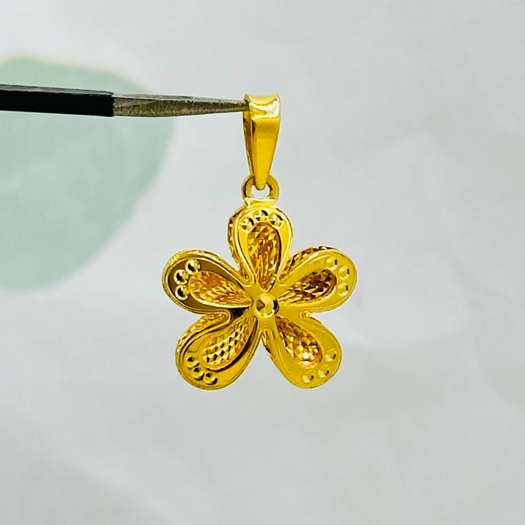 足金999 格桑花吊坠 5G工艺黄金珠宝首饰