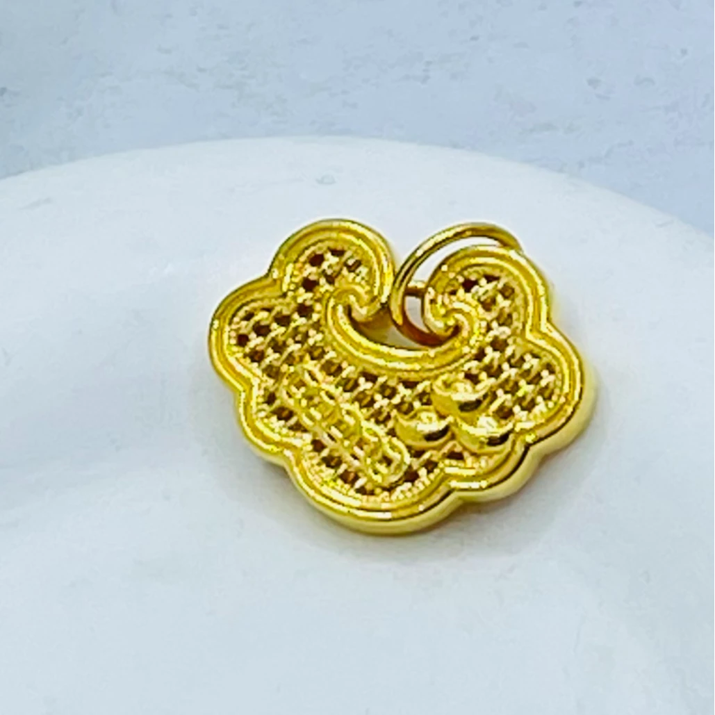 足金999铜钱元宝锁吊坠