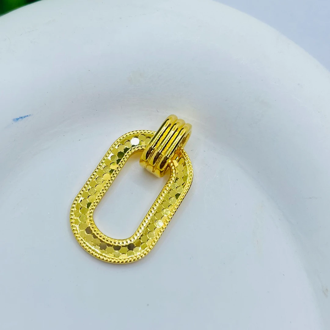 足金999鱼鳞O环环相扣吊坠