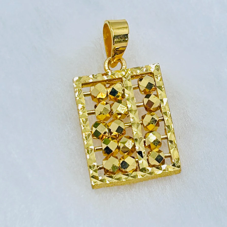 足金999蹦迪珠珠算盘吊坠