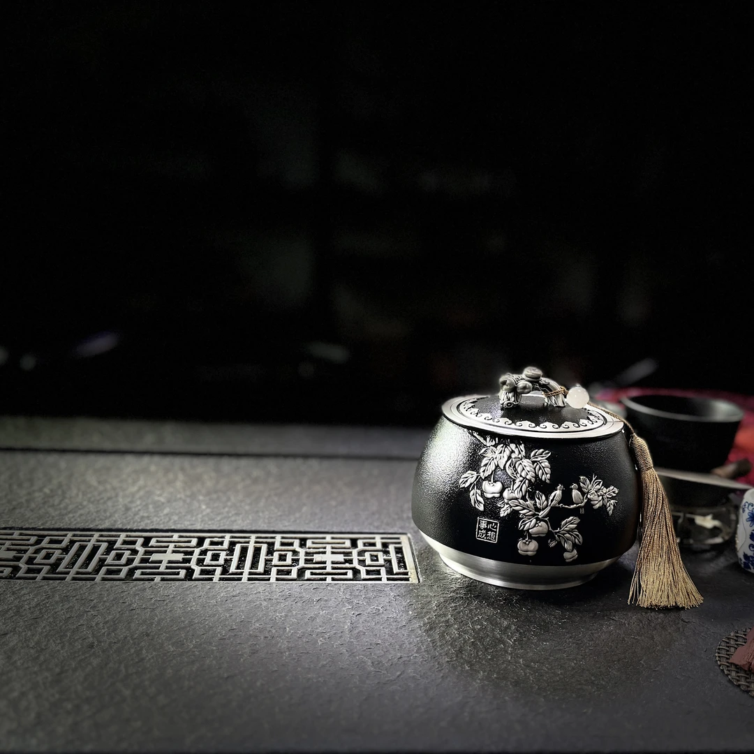 锡世珍品·纯锡茶叶罐心想事成系列中式密封保鲜防潮恩师荣休礼品
