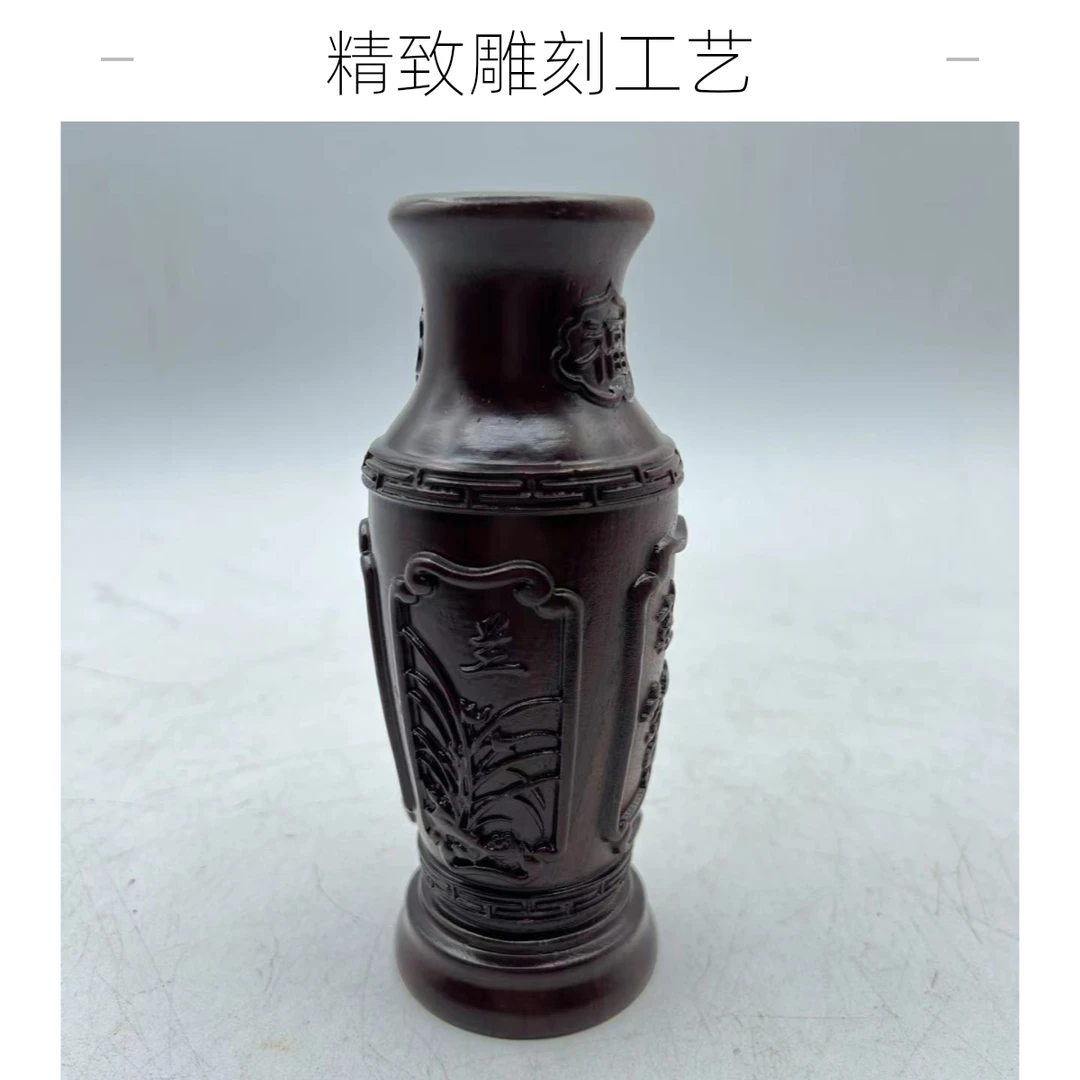 黑檀木梅兰竹菊花瓶尺寸：5*5*15