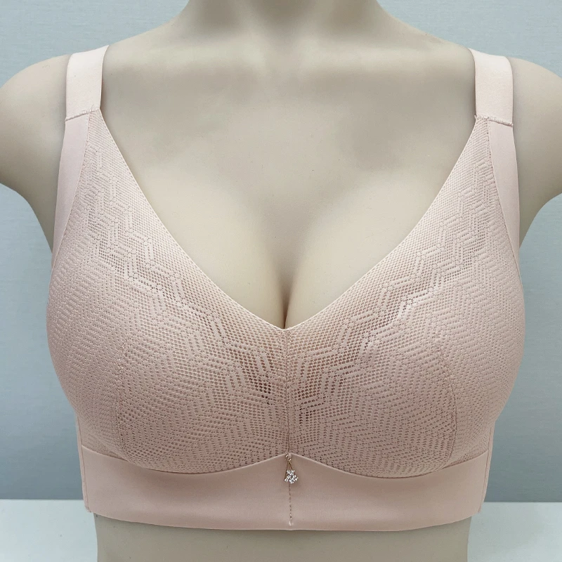 新品爱戴6672新款女内衣光面抗菌无钢圈杯聚拢婧麒uu杯哺乳内衣