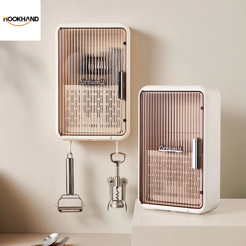 厨房筷子筒壁挂式筷子收纳盒带盖防尘筷笼家用沥水多功能置物架子