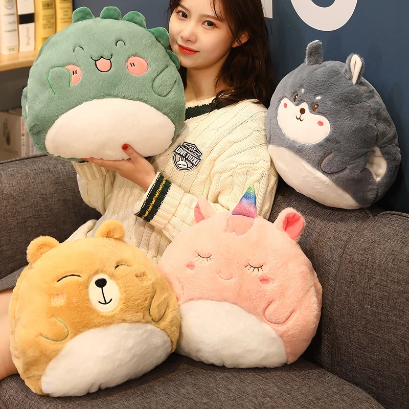 卡通暖手抱枕可插手办公室午睡小枕头学生宿舍毛绒手捂冬天女生