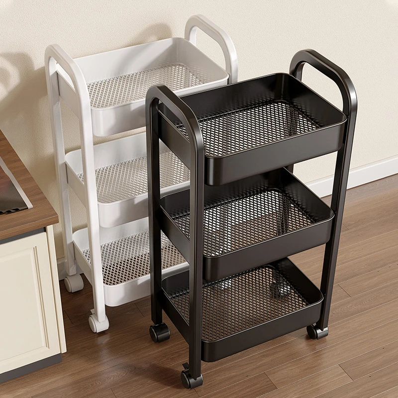 厨房多功能放菜小推车置物架落地多层家用果蔬菜篮子收纳架零食架