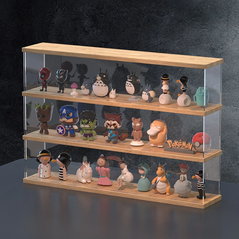 适用泡泡玛特摆件展示柜手办乐高亚克力透明模型收纳柜防尘展示盒