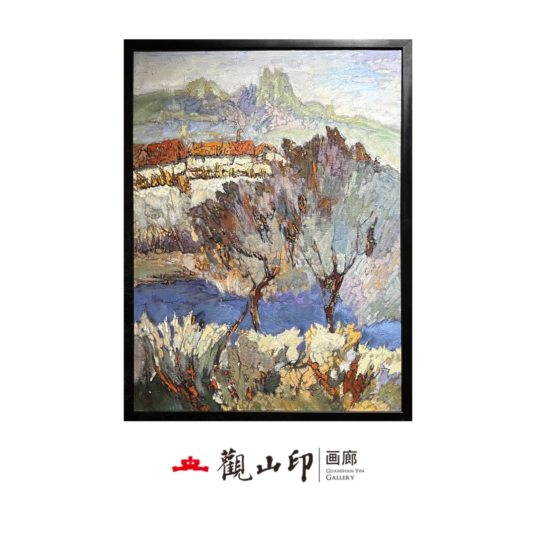 3410原创手绘风景油画62.5x84.5cm乡村作品三