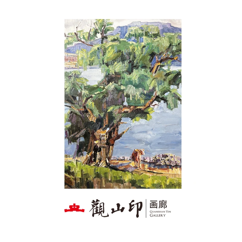 6406原创手绘风景油画83x57cn山水作品六