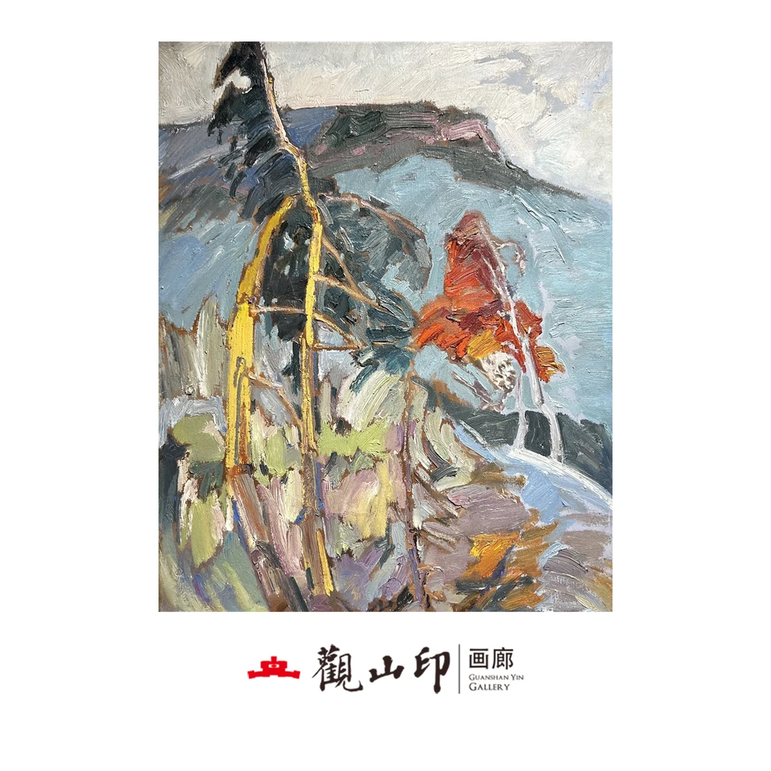 3216原创手绘风景油画48x60cm丛林作品三