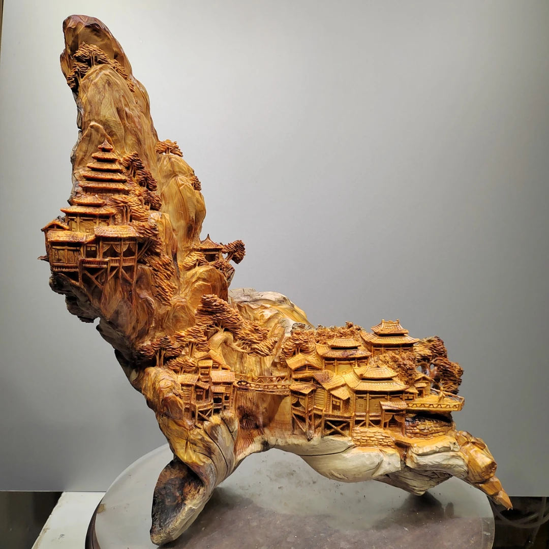 太行之巅,北太行易县料山水摆件,高油高密料,纯手工雕刻,匠心之作