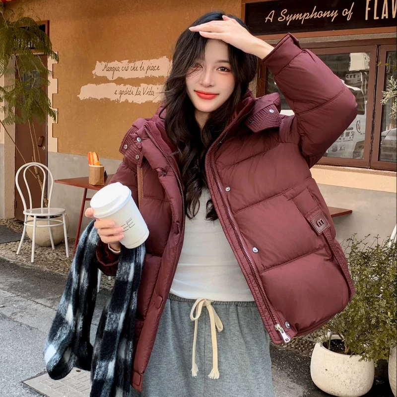 7女士冬季加厚保暖字母休闲时尚百搭款休闲棉衣825