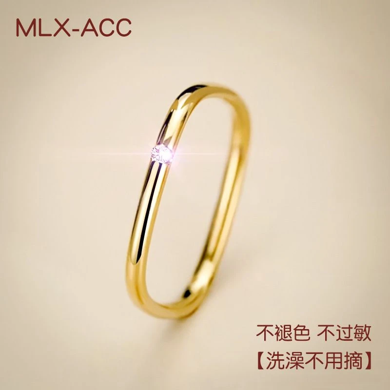 2023新款小方戒子情侣戒指女ins不掉色冷淡风方形送女友情人节