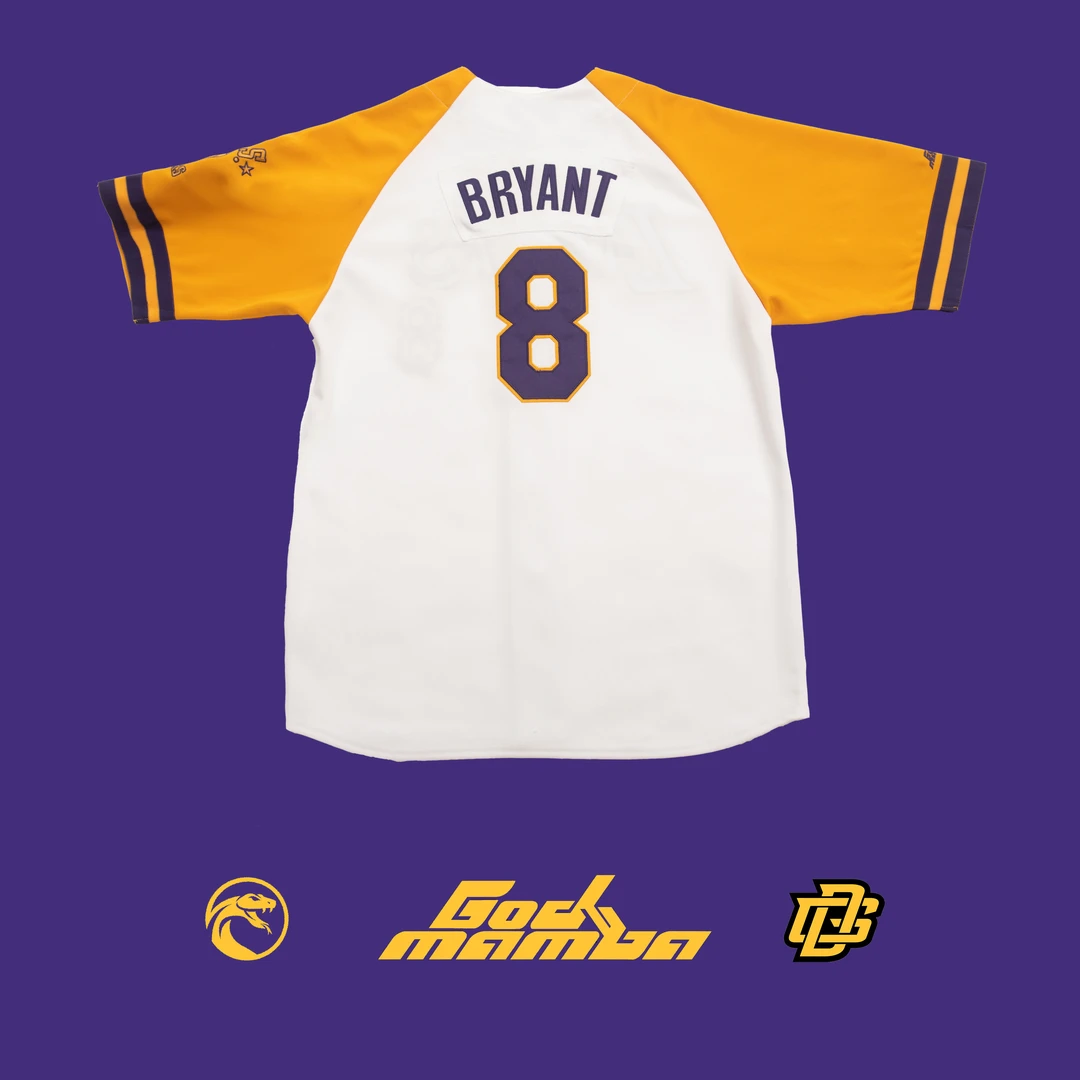 元年系列 出场服 科比8号24号湖人黄白美式复古运动休闲开衫短袖