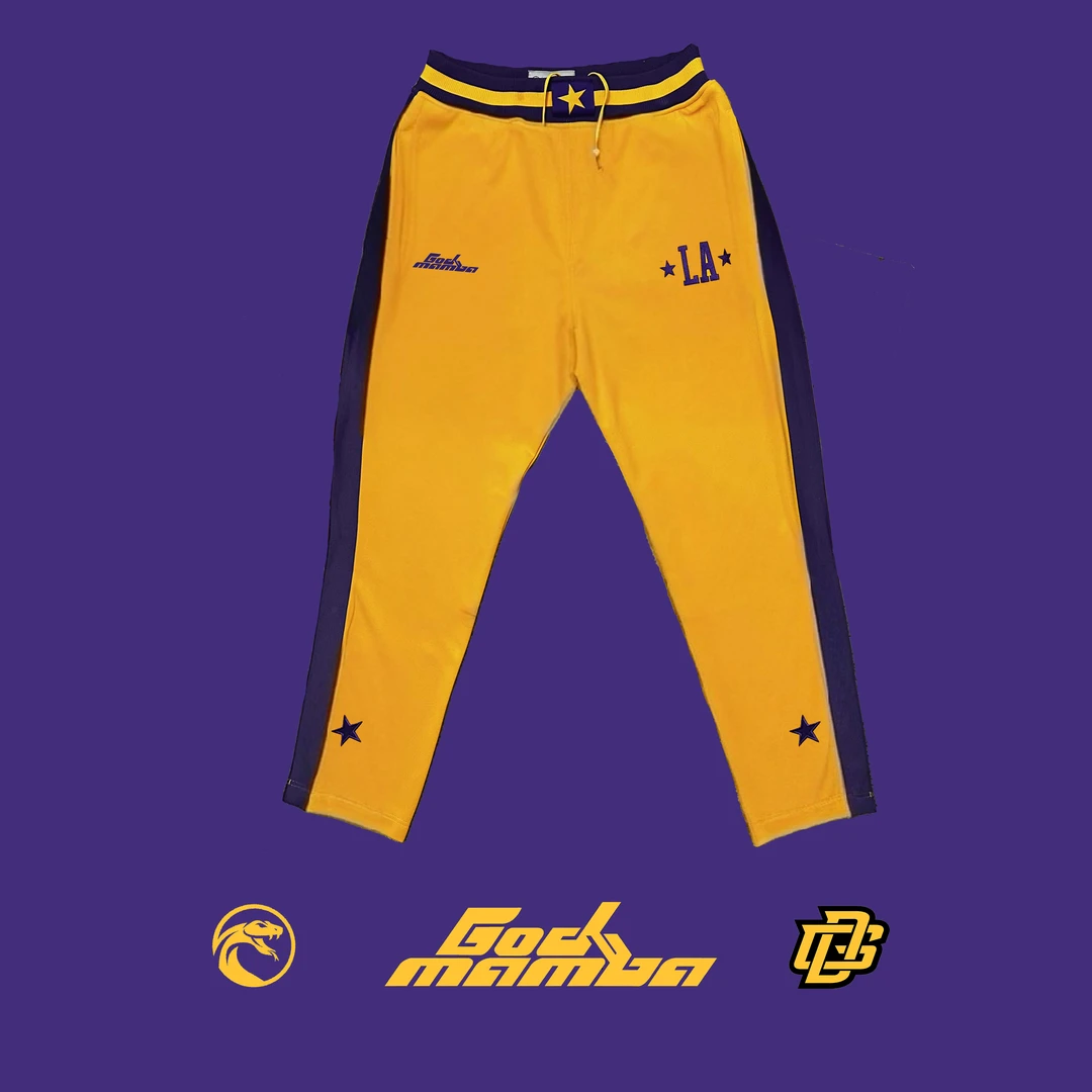 【LA四星黄】半排扣速干裤运动长裤百搭裤子休闲裤印花时尚潮流宽松