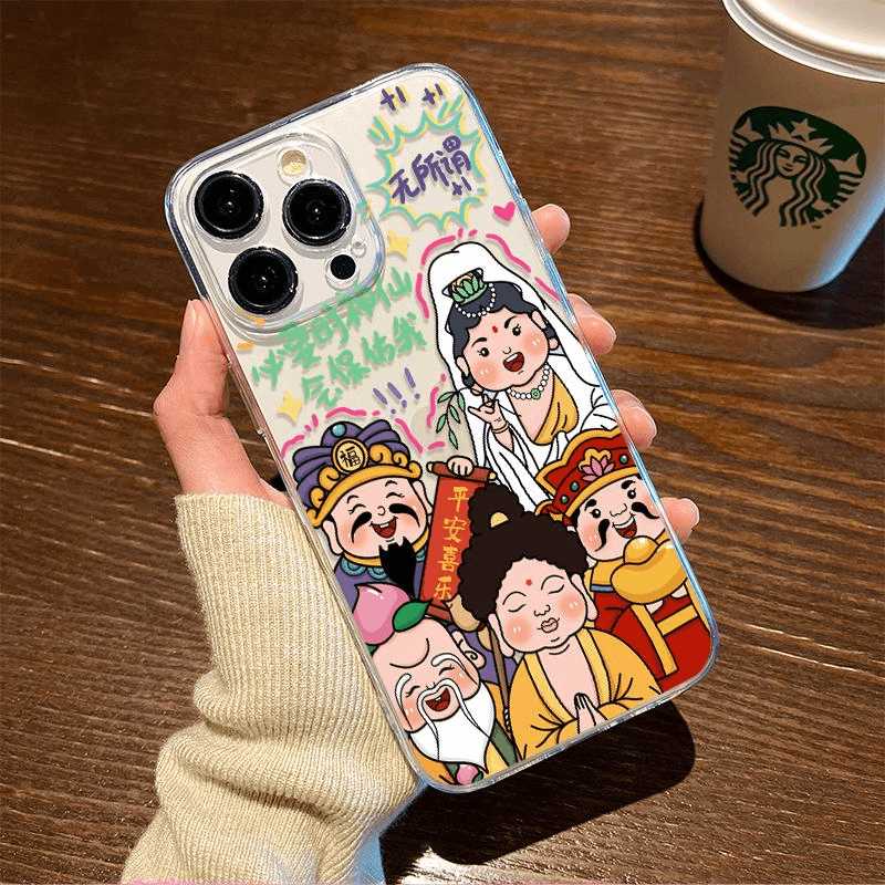 必要时神仙会保佑苹果15手机壳iPhone13/14promax防摔12/11国潮xr