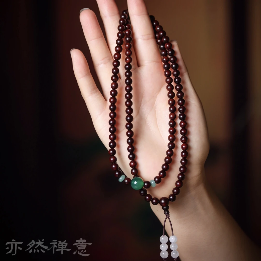 正宗印度小叶紫檀手链6mm*108颗女士手链