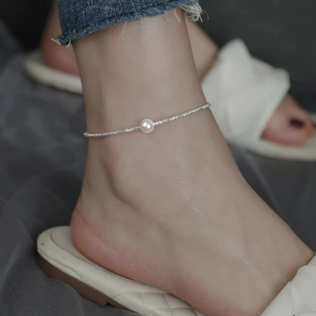 钛钢脚链 【碎银子】气质百搭ins珠珠脚链女时尚网红高级感重工足链