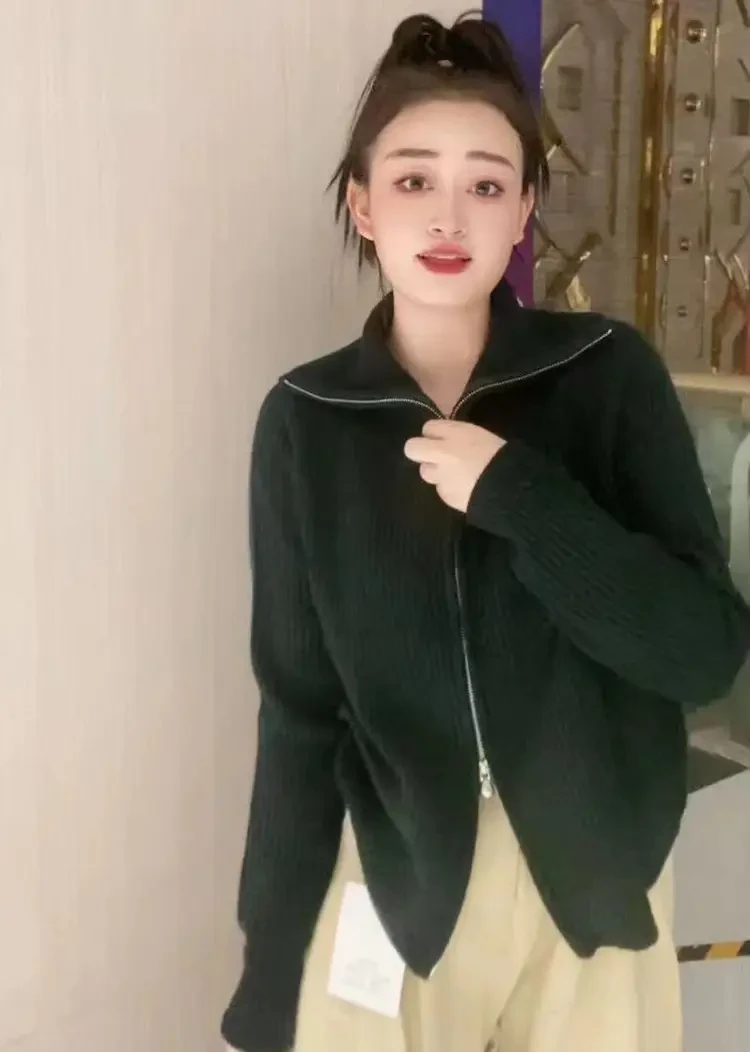 8606佳选轻奢女装新款纯色拉链气质百搭上衣