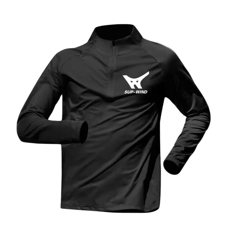 强风跑霸秋冬户外运动跑步马拉松训练速干立领半拉链长袖上衣男女