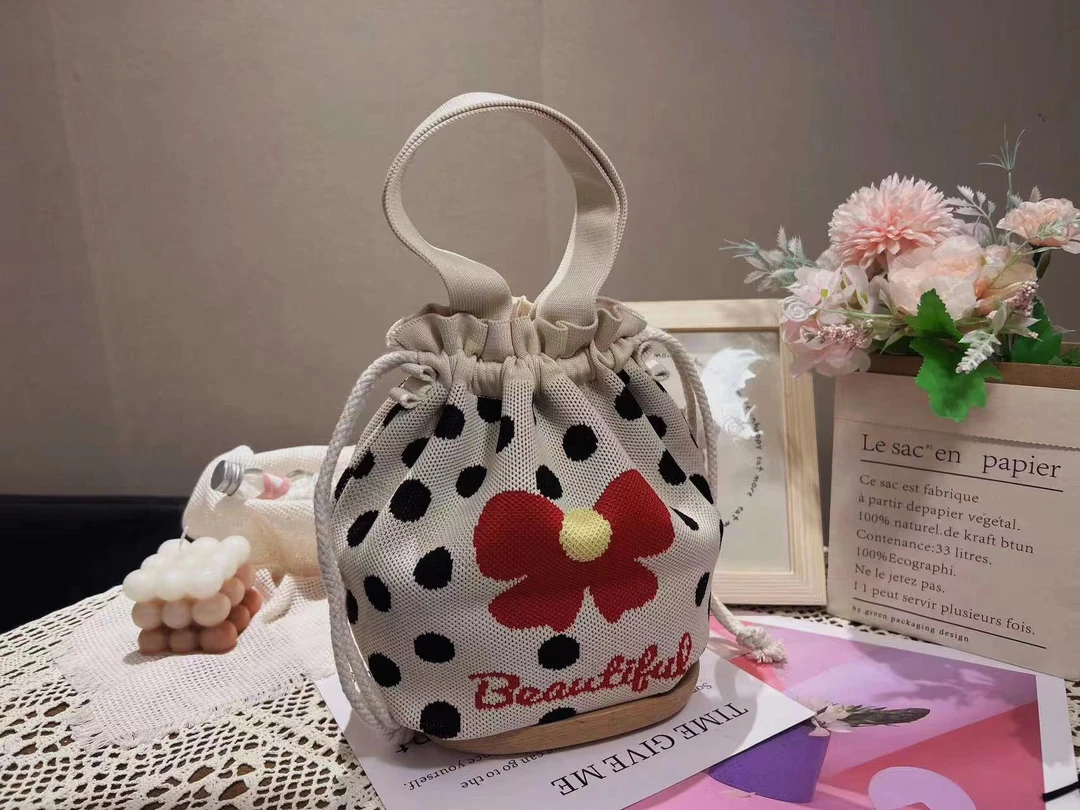 ❤nico原创新款超Q福袋手铃菜篮子大空间手拎包饭盒包束口