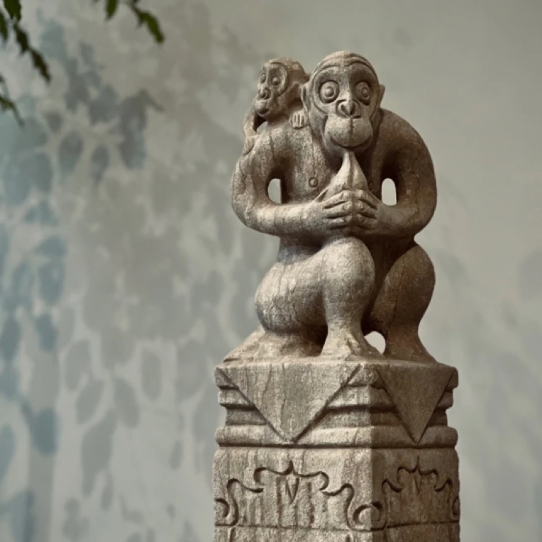 辈辈猴青石拴马桩整石原石雕刻猴拴马桩古代仿古做旧拴马桩