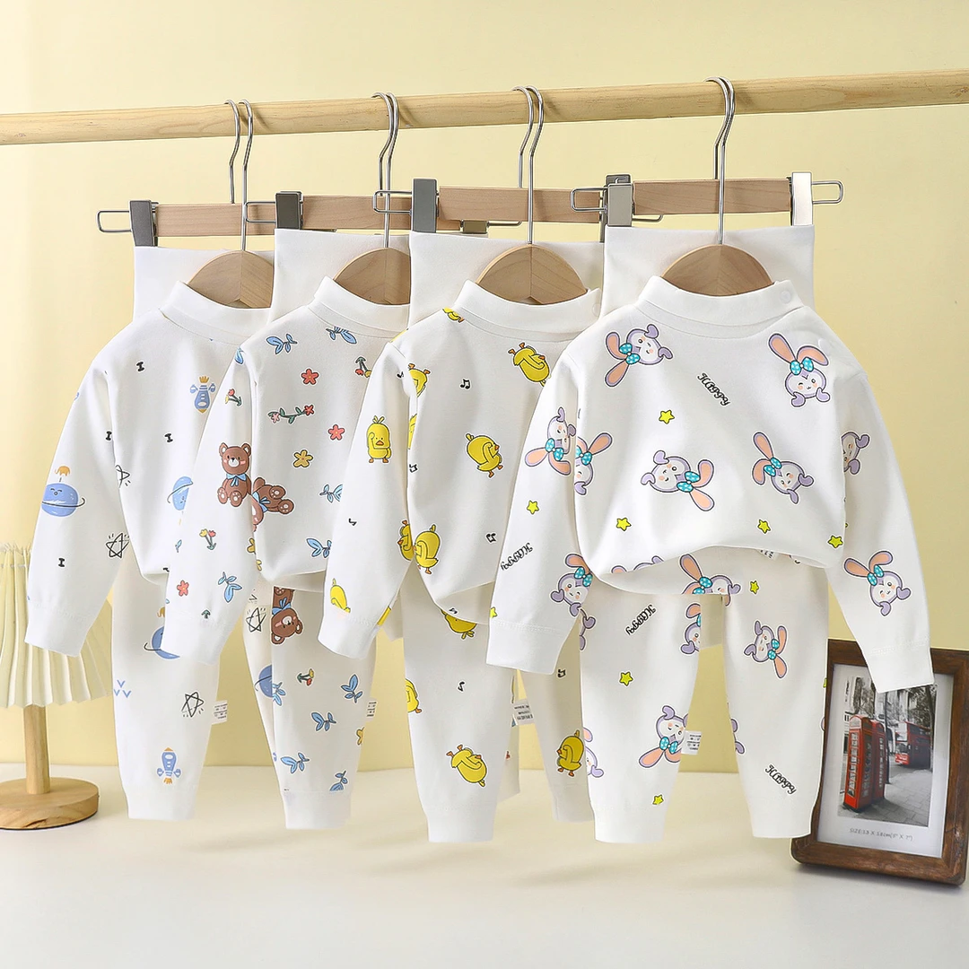 婴儿纯棉高领高腰内衣套装儿童打底衫新生儿贴衣服女童秋冬季衣服