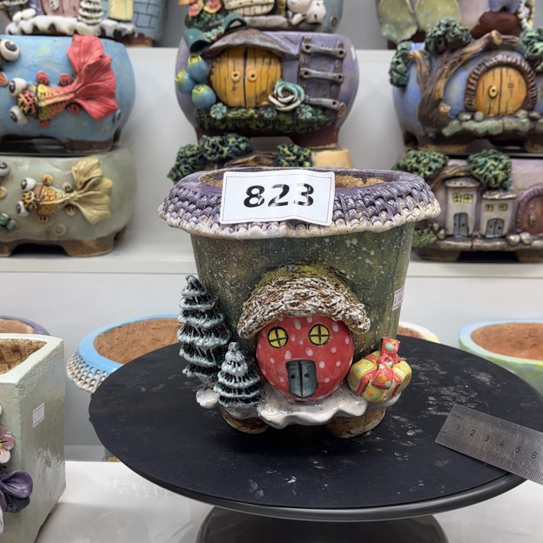 红陶20CM以下淡****つ花盆823小情绪