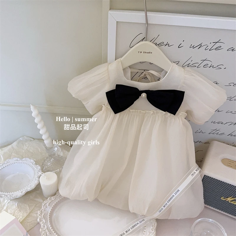 【甜品起司】韩国夏季洋气时尚时髦宝宝周岁公主裙子儿童礼服小童装