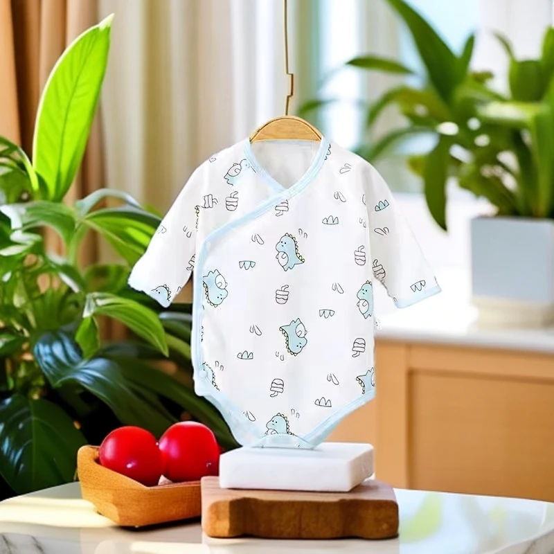 婴儿和尚服包屁衣新生儿护肚系带长袖宝宝连体衣春秋款长袖包屁衣