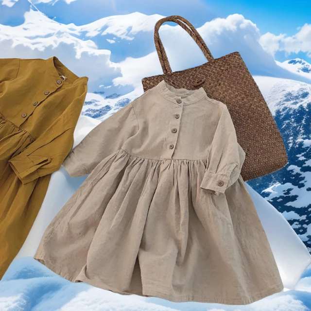 中长款女童长袖春秋春装裙子2025年新款网红小童时髦中复古公主裙