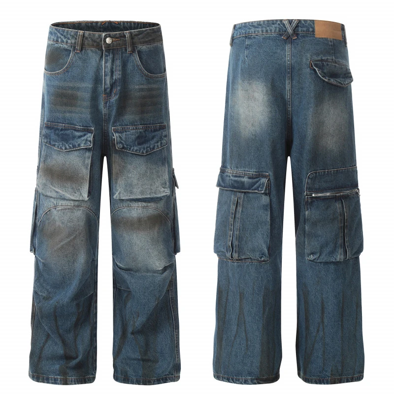 Zmax2024【重磅自制】美式vibe大口袋设计直筒牛仔裤男女同款