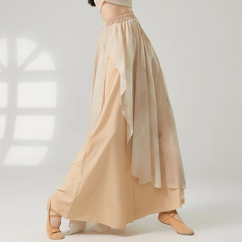 古典舞裤子演出服女飘逸宽松新款裙裤现代舞练功服垂感舞蹈阔腿裤