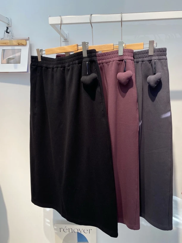 水淼2025/女士大码半裙0781显瘦高腰时尚开叉气质简约