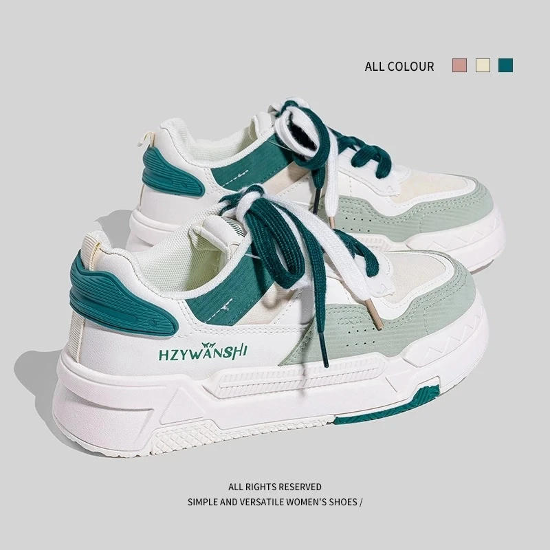 【芬姐专属】2024新款女鞋休闲鞋时尚百搭412-白鞋（绿）