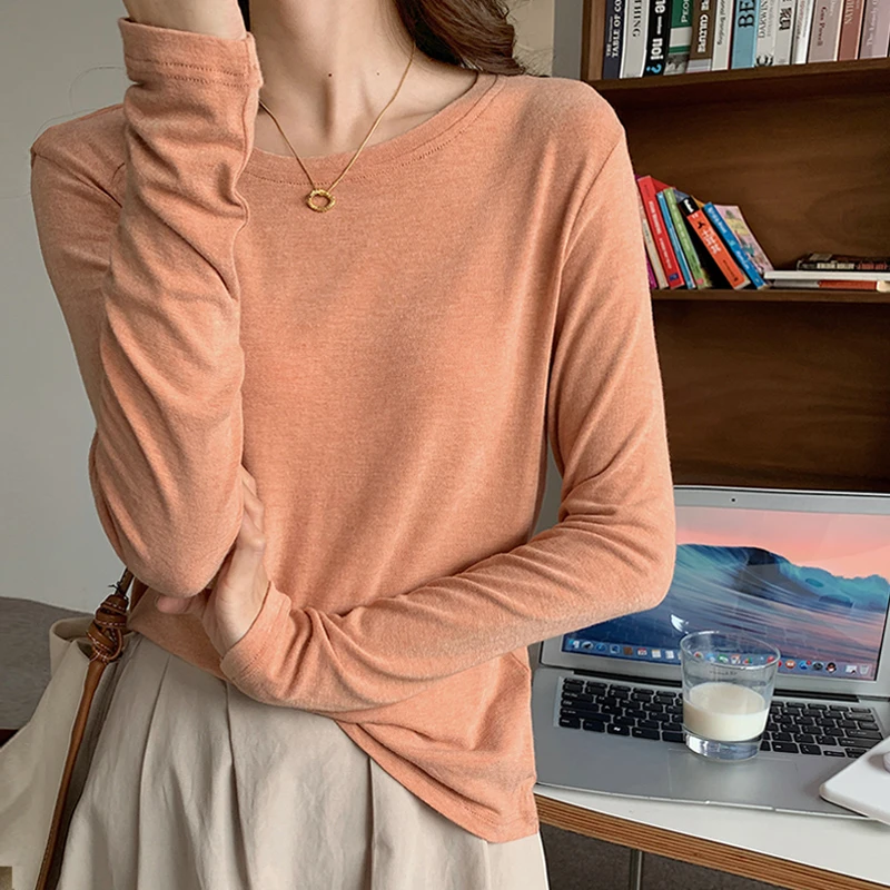 早秋打底衫女春秋薄款内搭洋气秋冬修身显瘦百搭长袖爆款上衣t恤