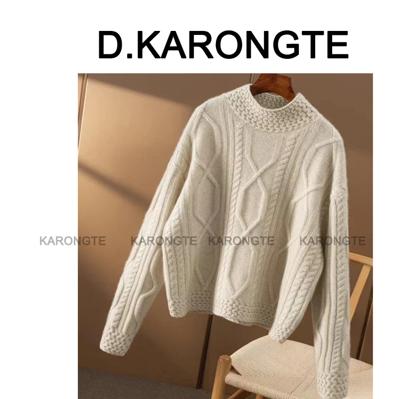 【轻松穿出九头身】初剪头道绒法国重工立体绞花加厚保暖羊绒针织衫