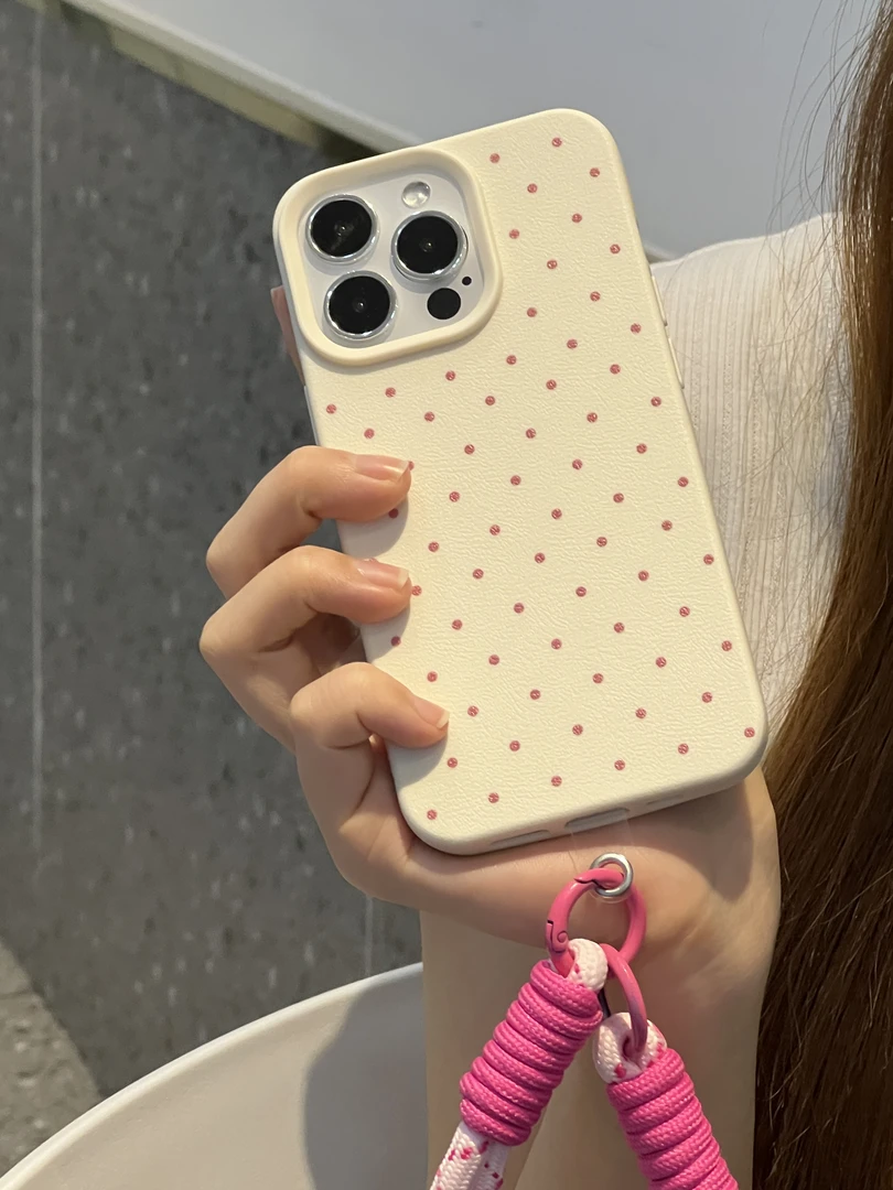 韩国浪漫奶油风适用于苹果16promax手机壳iphone15仿皮纹手机壳