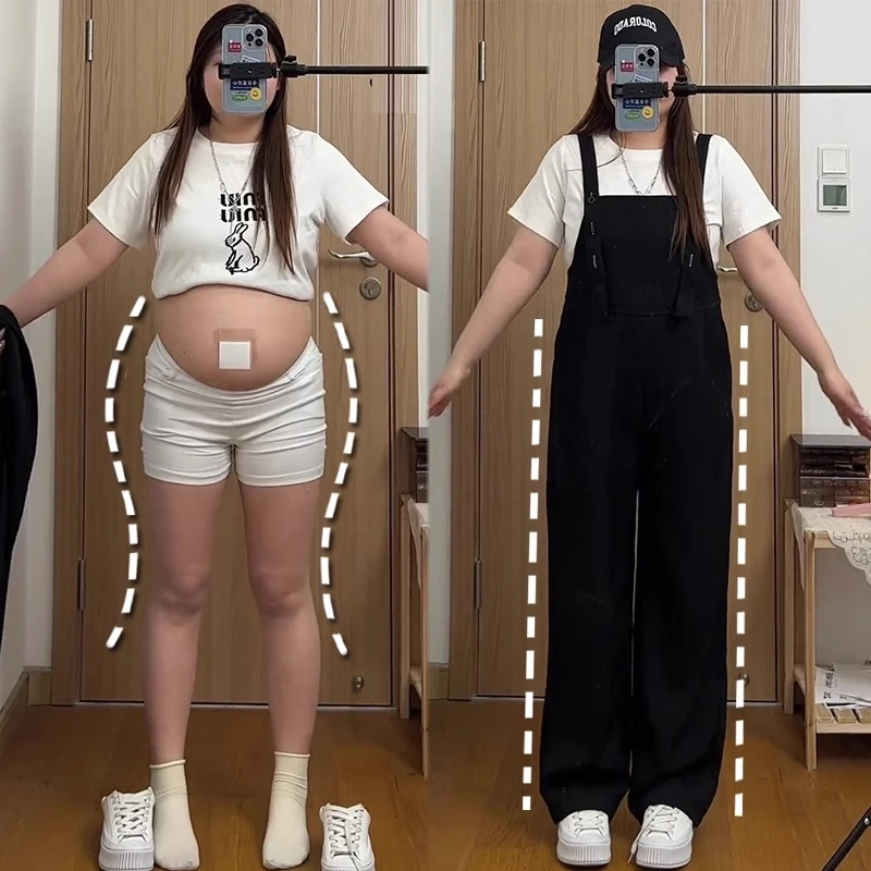 黑色西装阔腿背带裤女秋冬新款大码胖mm高腰休闲宽松显瘦直筒裤子