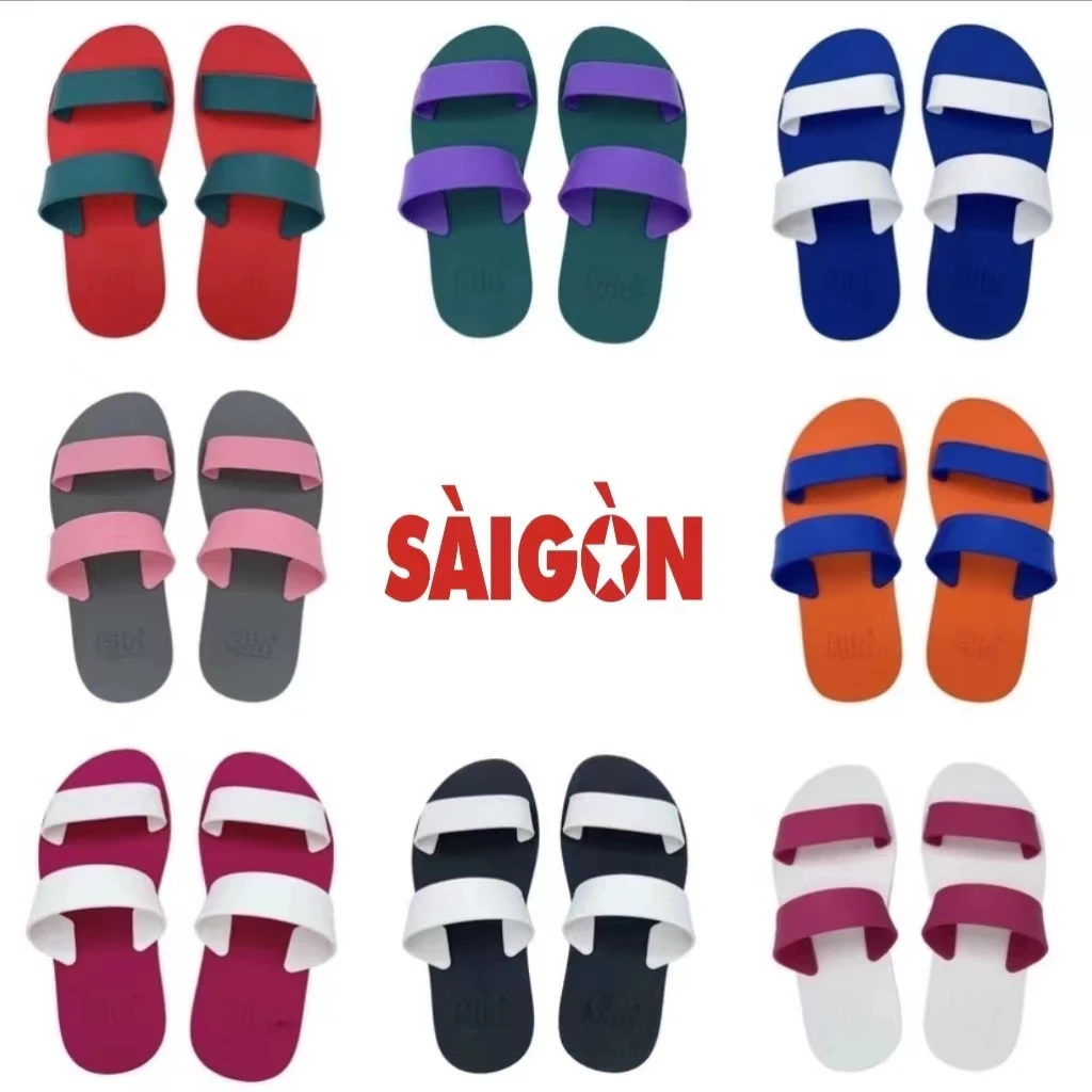 越南西贡耐磨外穿开车透气拖鞋女士/男士两用一字拖鞋摆件