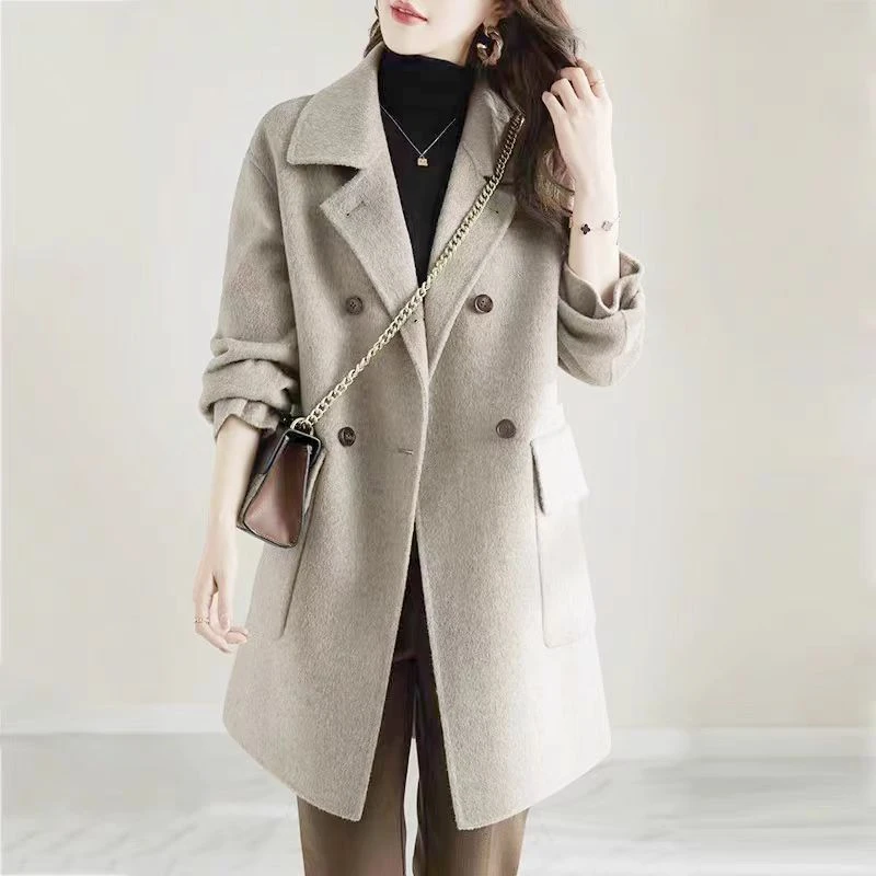 Y563 显瘦气质洋气时尚毛呢中长款百搭修身加厚宽松秋冬韩版大衣