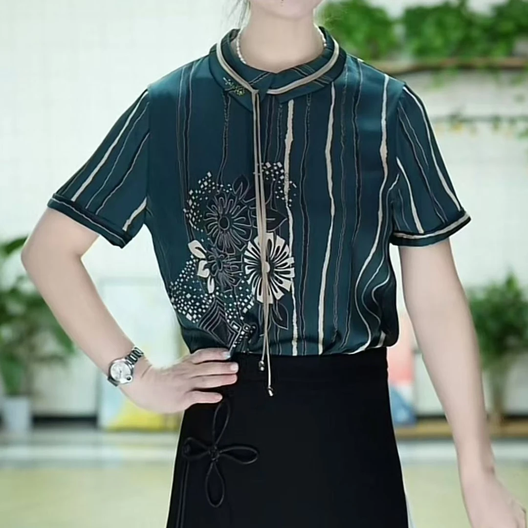 S783 春秋洋气时尚条纹上衣气质休闲百搭设计感法式轻奢显瘦小衫