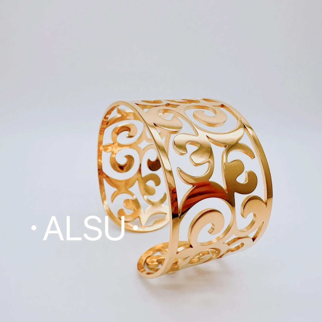 合金手镯 ALSU原创元旦新款百搭宽手镯 备注身高体重