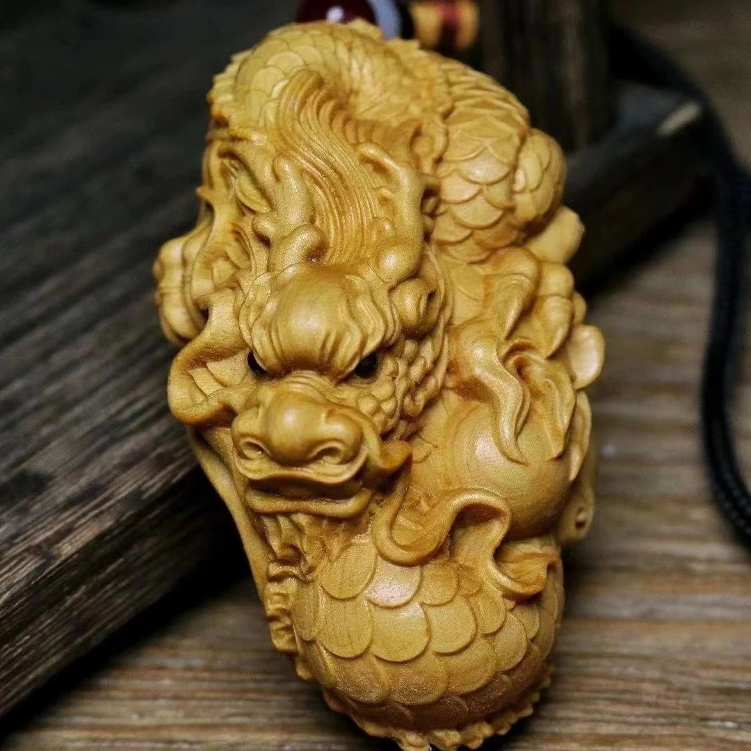 崖柏木雕刻文玩随身手把件麒麟车载办公桌装饰工艺品摆件礼品挂件