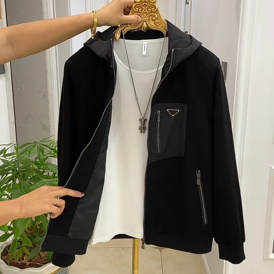 24年春秋季新款男士高端连帽夹克外套时尚潮流轻奢款休闲帅气上衣