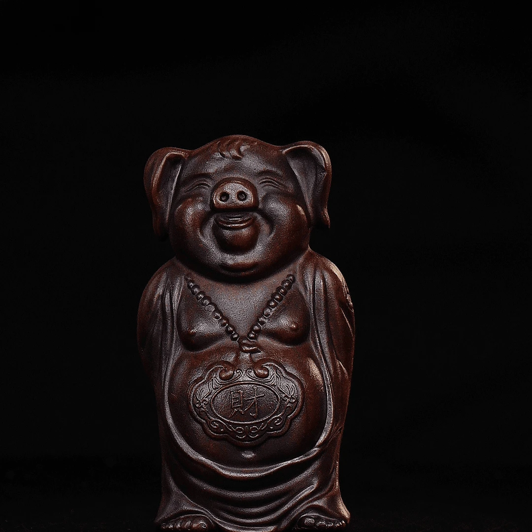 宜兴紫砂茶宠紫财猪